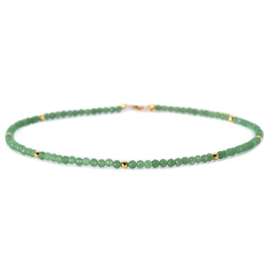 Viola  Halskette mit Aventurin & Silber vergoldet