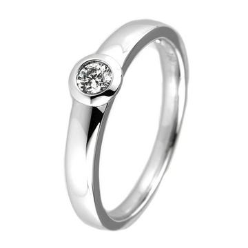 Solitär-Ring 750/18K Weissgold Diamant 0.15ct.