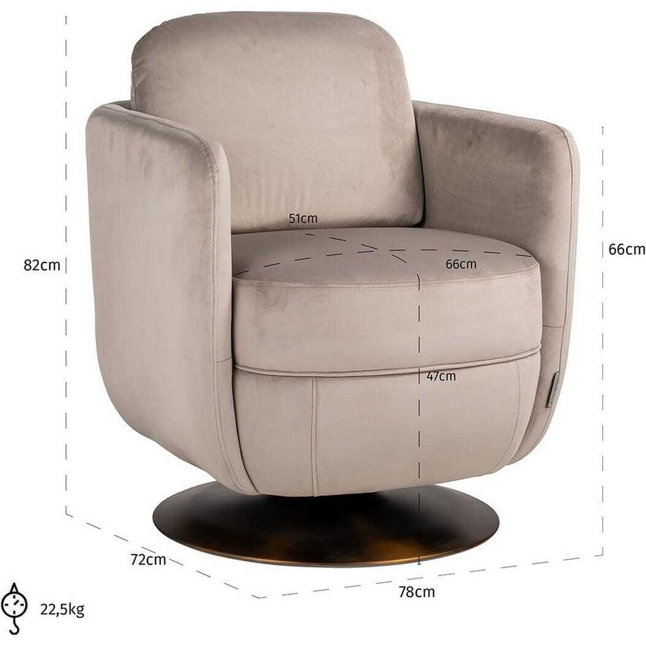 mutoni Drehsessel Turner khaki  