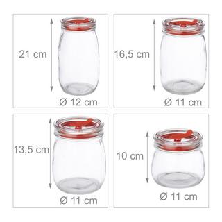 B2X Barattoli per la conservazione con coperchio in set da 4  