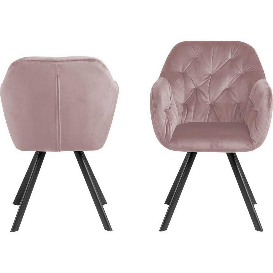 mutoni Chaise avec accoudoirs Casino Royal dusty rose (1 pièce)  