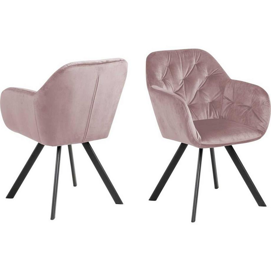 mutoni Chaise avec accoudoirs Casino Royal dusty rose (1 pièce)  