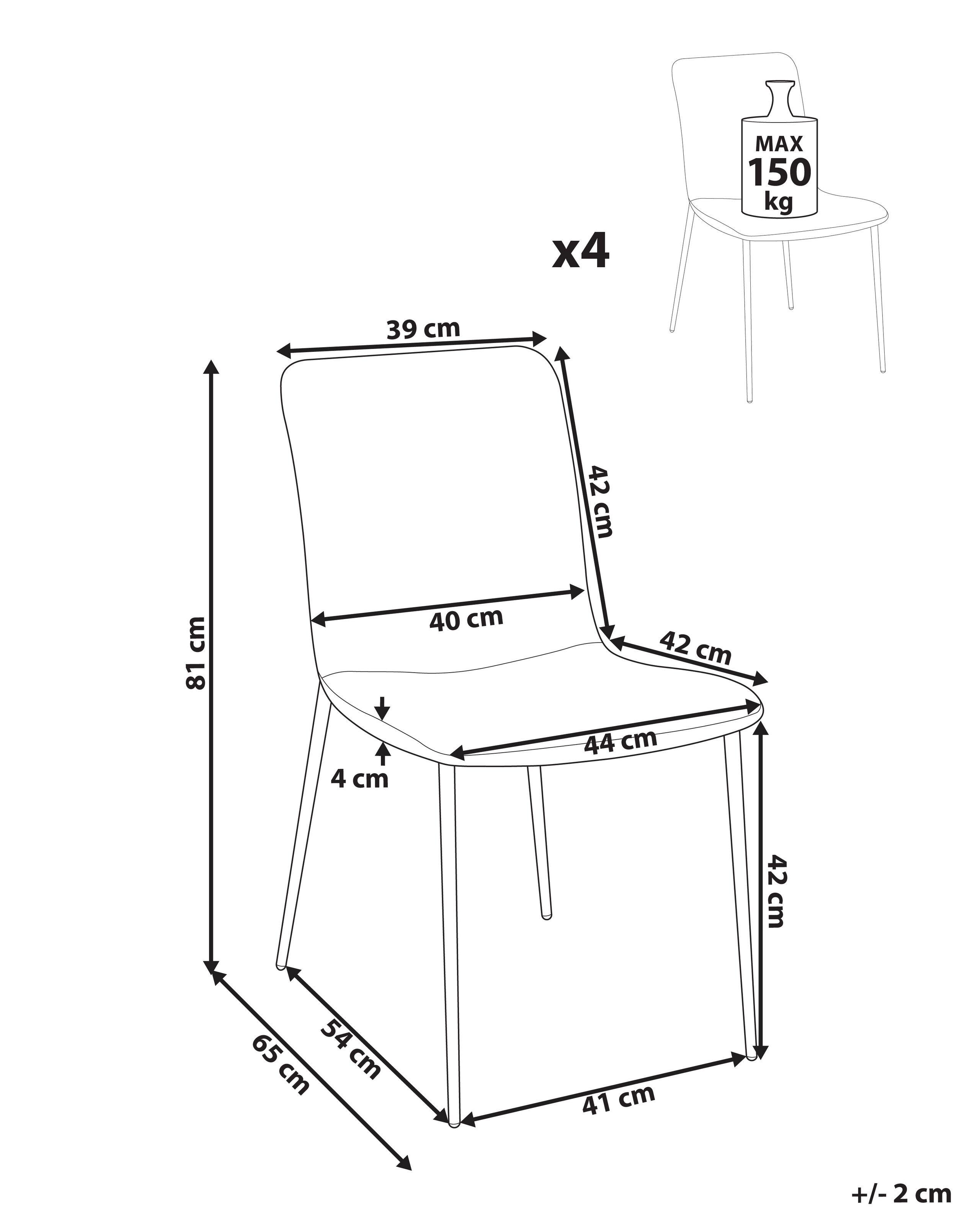 Beliani Set mit 4 Stühlen aus Polyester Modern GLENDIVE  