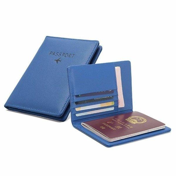 eStore  Porte-passeport en cuir PU, Bleu 