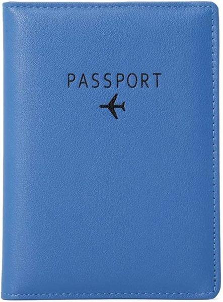 eStore  Porte-passeport en cuir PU, Bleu 