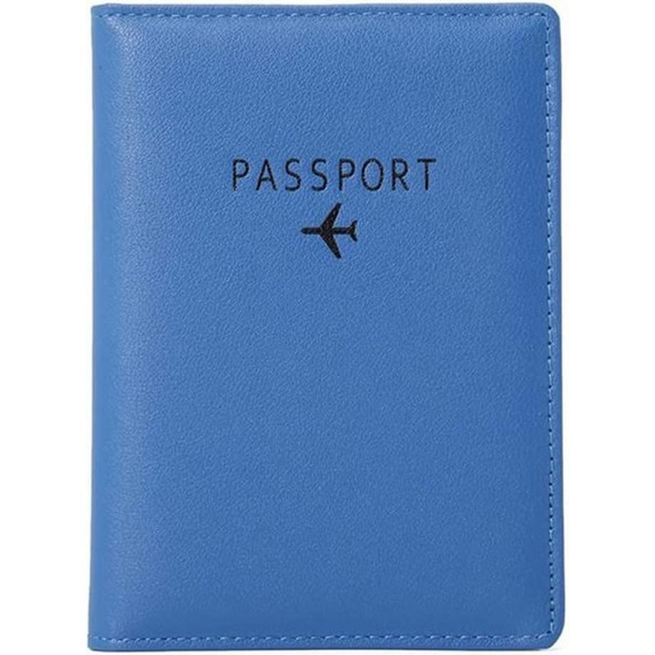 eStore  Reisepasshülle aus PU-Leder, Blau 