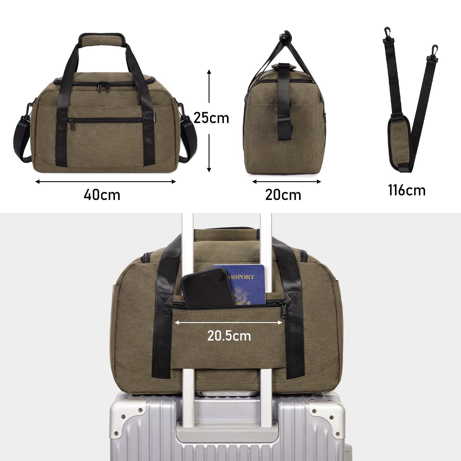 Only-bags.store  Handgepäck 40 x 20 x 25 cm für Ryanair Reisetasche für Flugzeug unter Sitz Handgepäck Koffer PET Recycled Umweltfreundlich Reisetasche Weekender Tasche, 