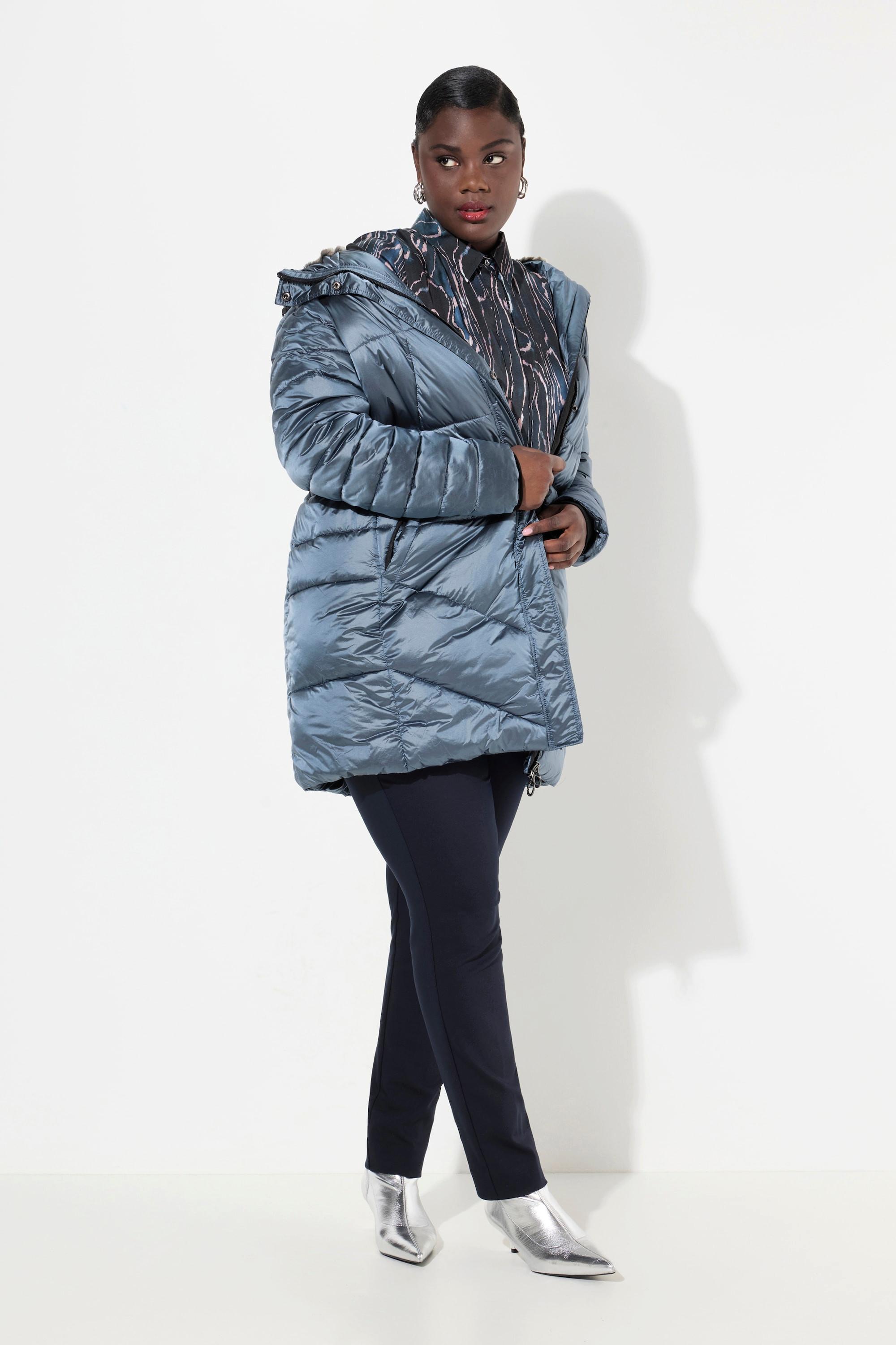 Ulla Popken  Manteau long HYPRAR matelassé et déperlant, poignets coupe-vent 