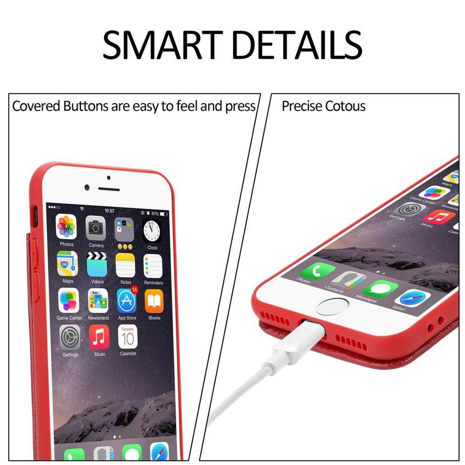 Cadorabo  Hülle für Apple iPhone 6 PLUS  6S PLUS TPU Silikon Kunstlederüberzug 