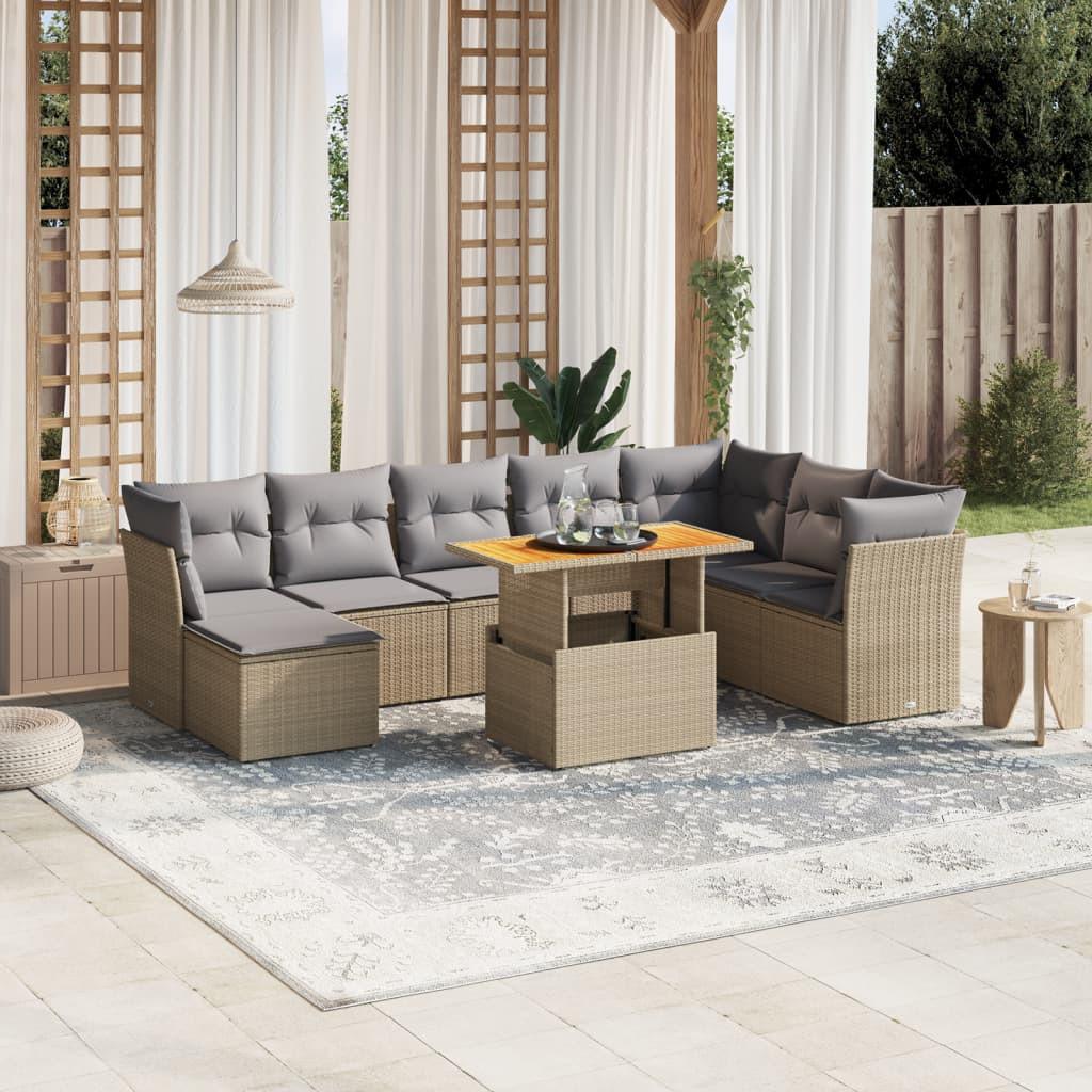 VidaXL set divano da giardino Polirattan  