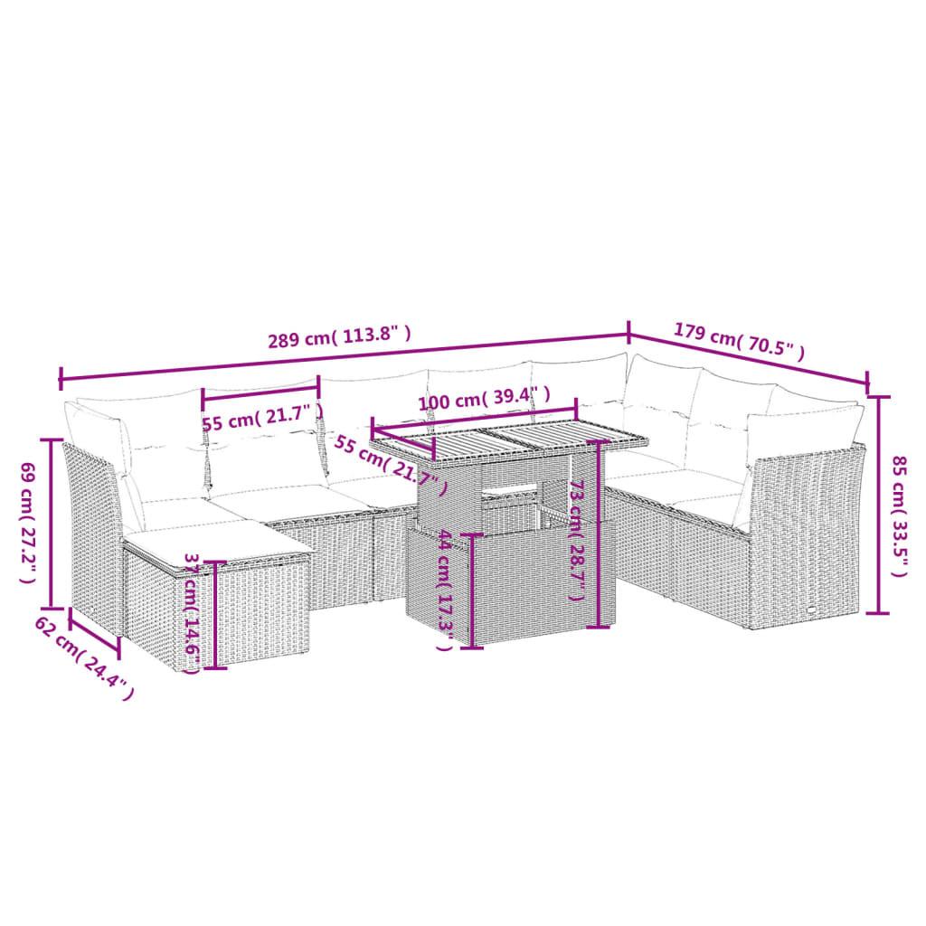 VidaXL set divano da giardino Polirattan  