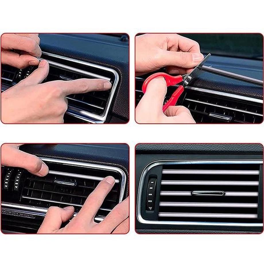 eStore  10x Décorations pour les bouches d'aération de la voiture - Argent 