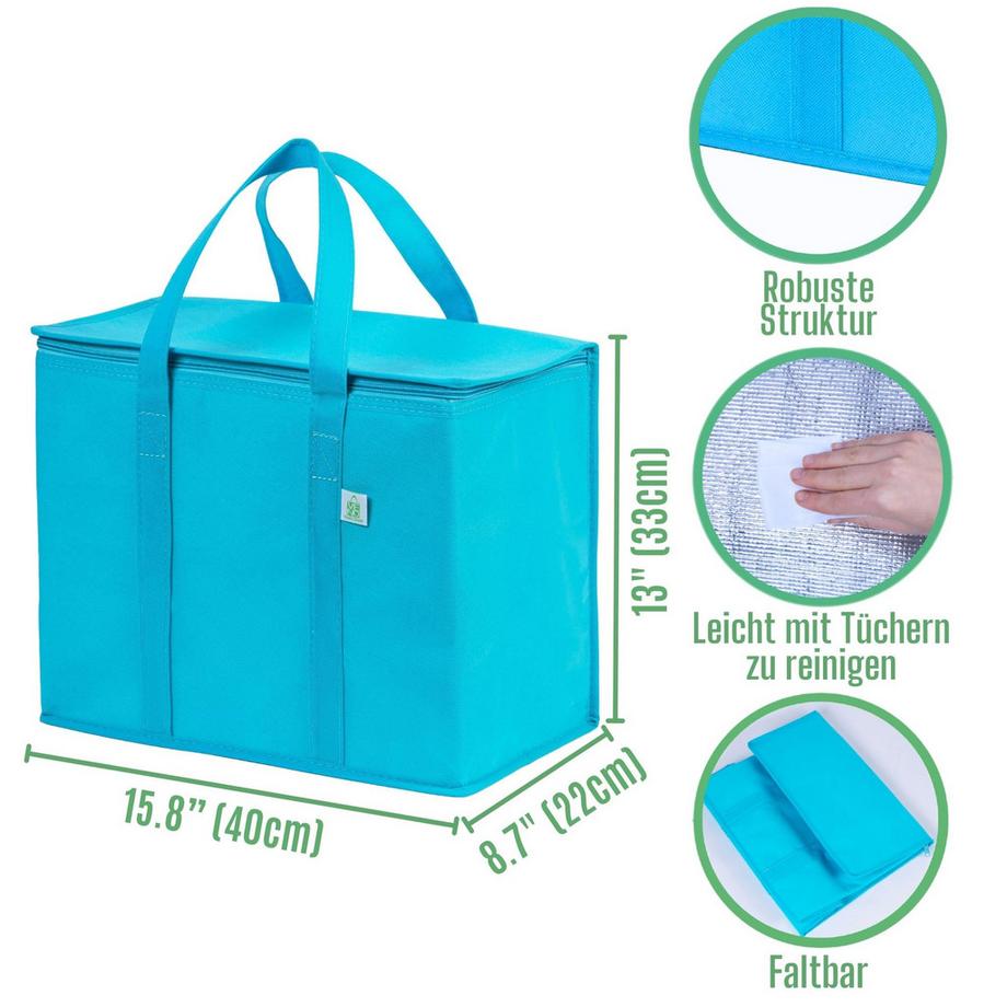 Only-bags.store  2 Stück Einkaufstasche Wiederverwendbare faltbare Kühltasche Einkaufskorb 