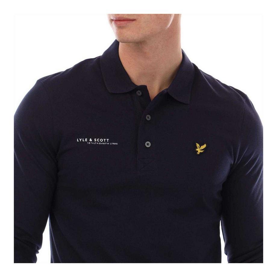 LYLE & SCOTT Maglietta Polo Manica Lunga con Logo Ricamato  
