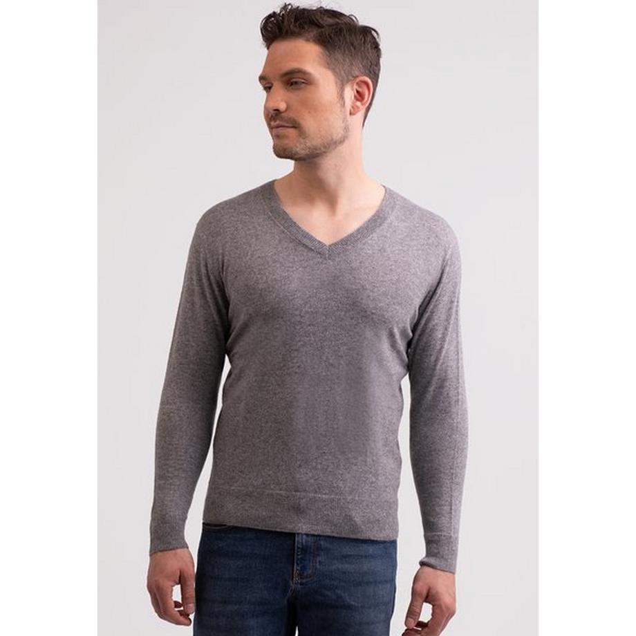 CASH-MERE.CH Recycelter Kaschmir V-Ausschnitt Pullover  