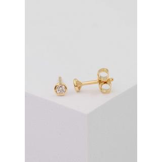 MUAU Schmuck  Solitär Ohrstecker Zargen-Fassung Gelbgold 750 Brillanten 0.15ct. 5mm 