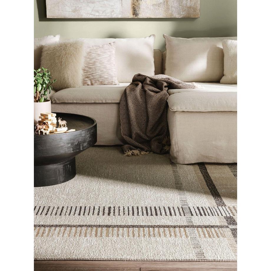 Benuta Tapis tissé à plat Elena Beige/Marron  