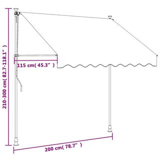 VidaXL tenda da sole retrattile Tessuto  