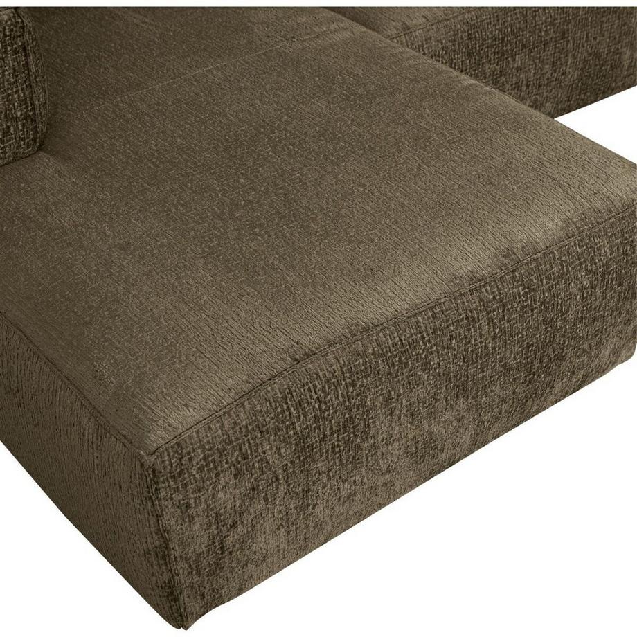 mutoni Canapé d'angle Bean gauche Chenille Velvet moss 305x175  