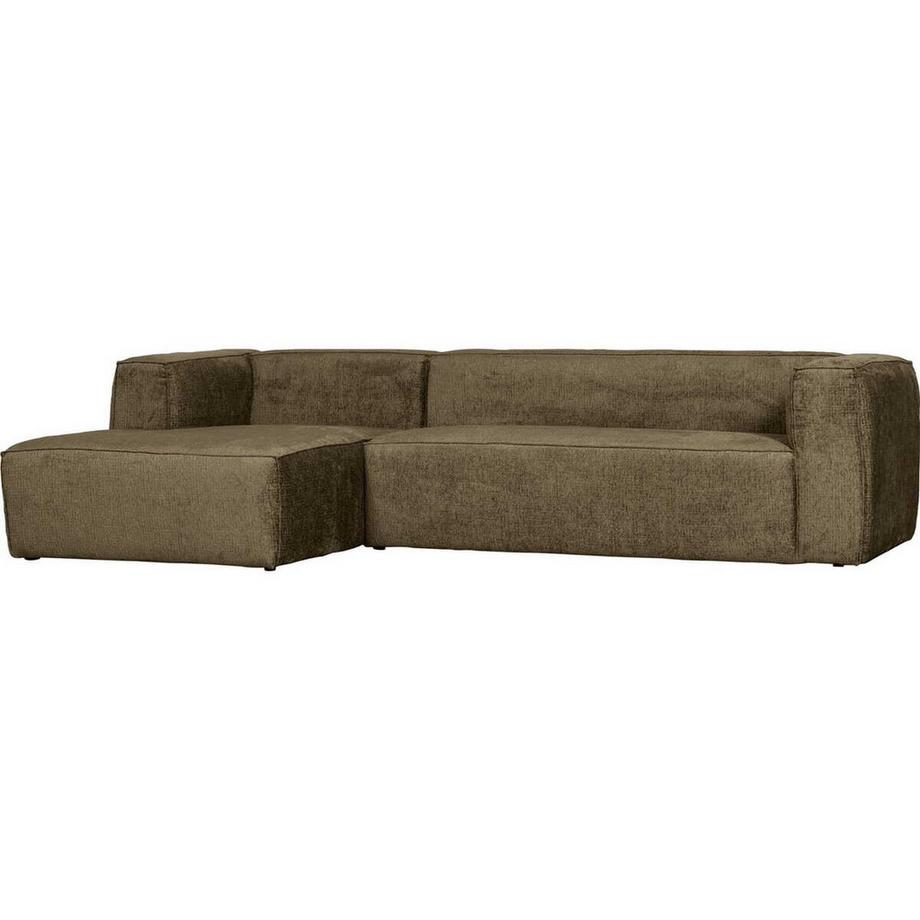 mutoni Canapé d'angle Bean gauche Chenille Velvet moss 305x175  