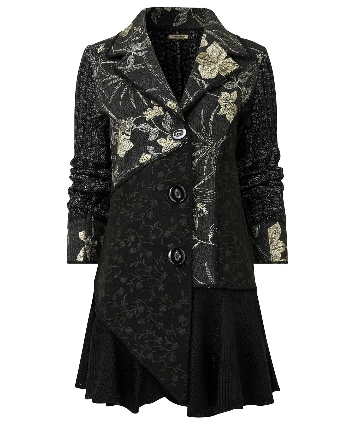 Joe Browns  Manteau Midi Motif Abstrait Floral Métallique 