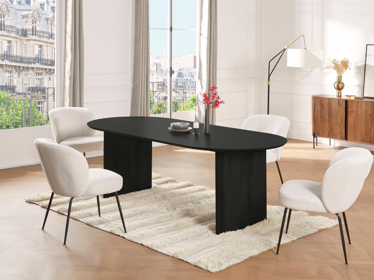Vente-unique Tavolo da pranzo 8 coperti in Legno di mango Nero - BALIMELA  