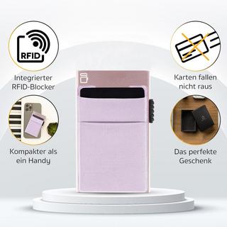 Only-bags.store  Kartenhalter mit Münzfach | Credit Card Holder Slim Wallet | Kartenhalter mit RFID-Geldbörse | Mini-Kreditkartenhalter Modern aus Aluminium 