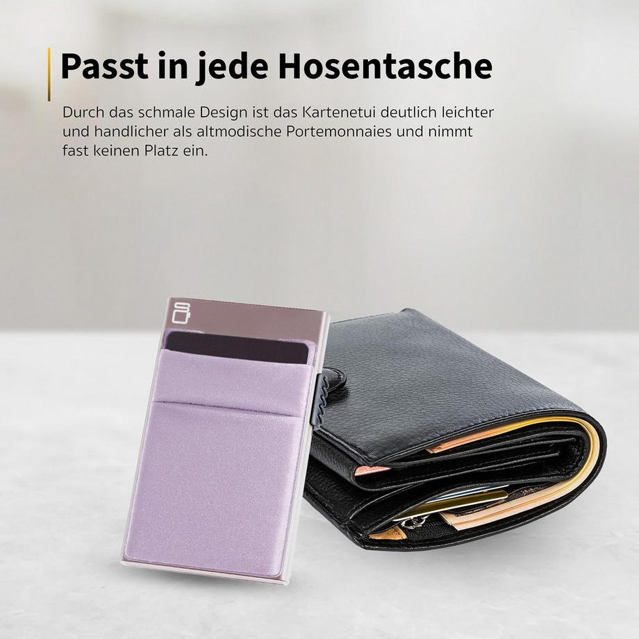 Only-bags.store Kartenhalter Slim Wallet mit Münzfach RFID-Schutz Aluminium  