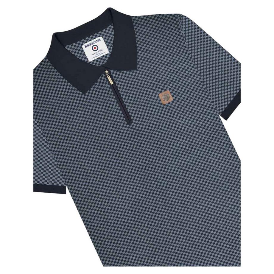 Lambretta  Maglietta Polo Lavorato A Maglia Cerniera Ad Un Quarto 