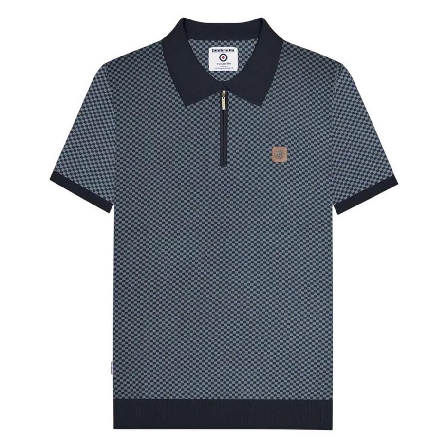 Maglietta Polo Lavorato A Maglia Cerniera Ad Un Quarto