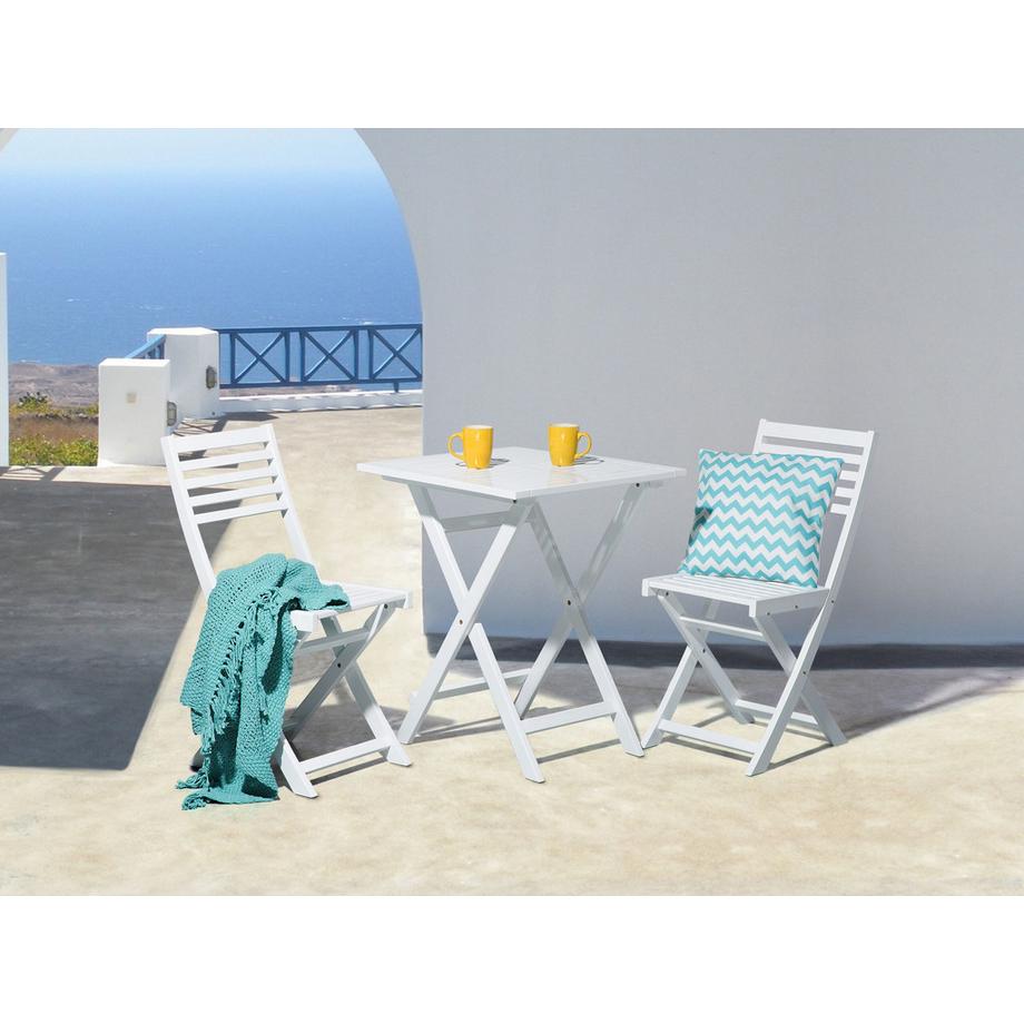 Beliani Bistro Set aus Akazienholz Skandinavisch FIJI  