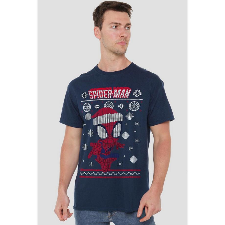 Spider-Man Weihnachts Grafik Print T-Shirt  
