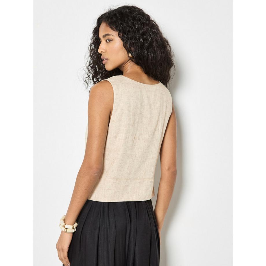APRICOT Gilet in lino con nodo frontale  