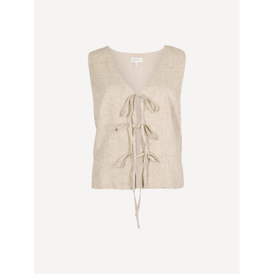 APRICOT Gilet in lino con nodo frontale  