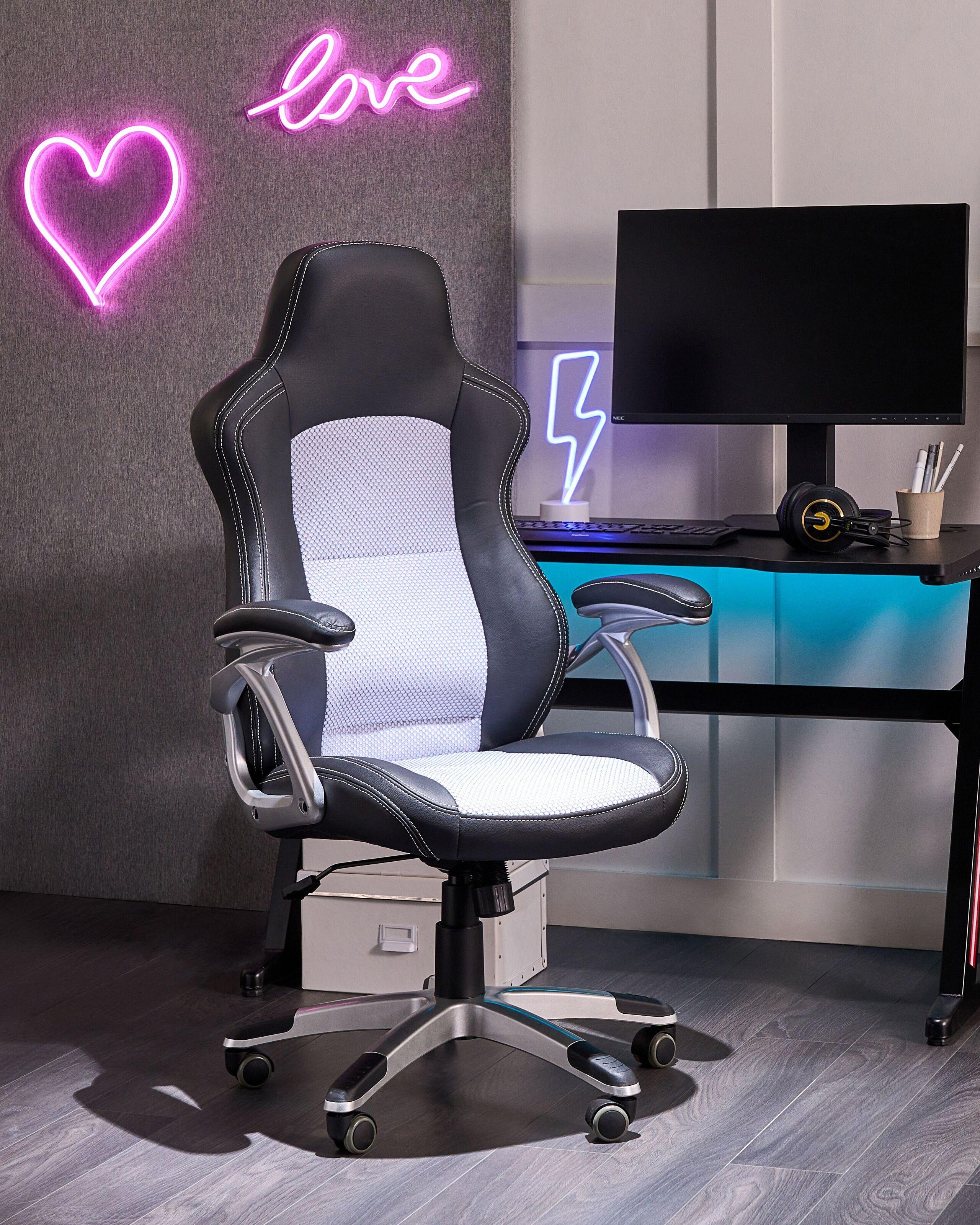 Beliani Chaise de bureau en Cuir PU Rétro EXPLORER  