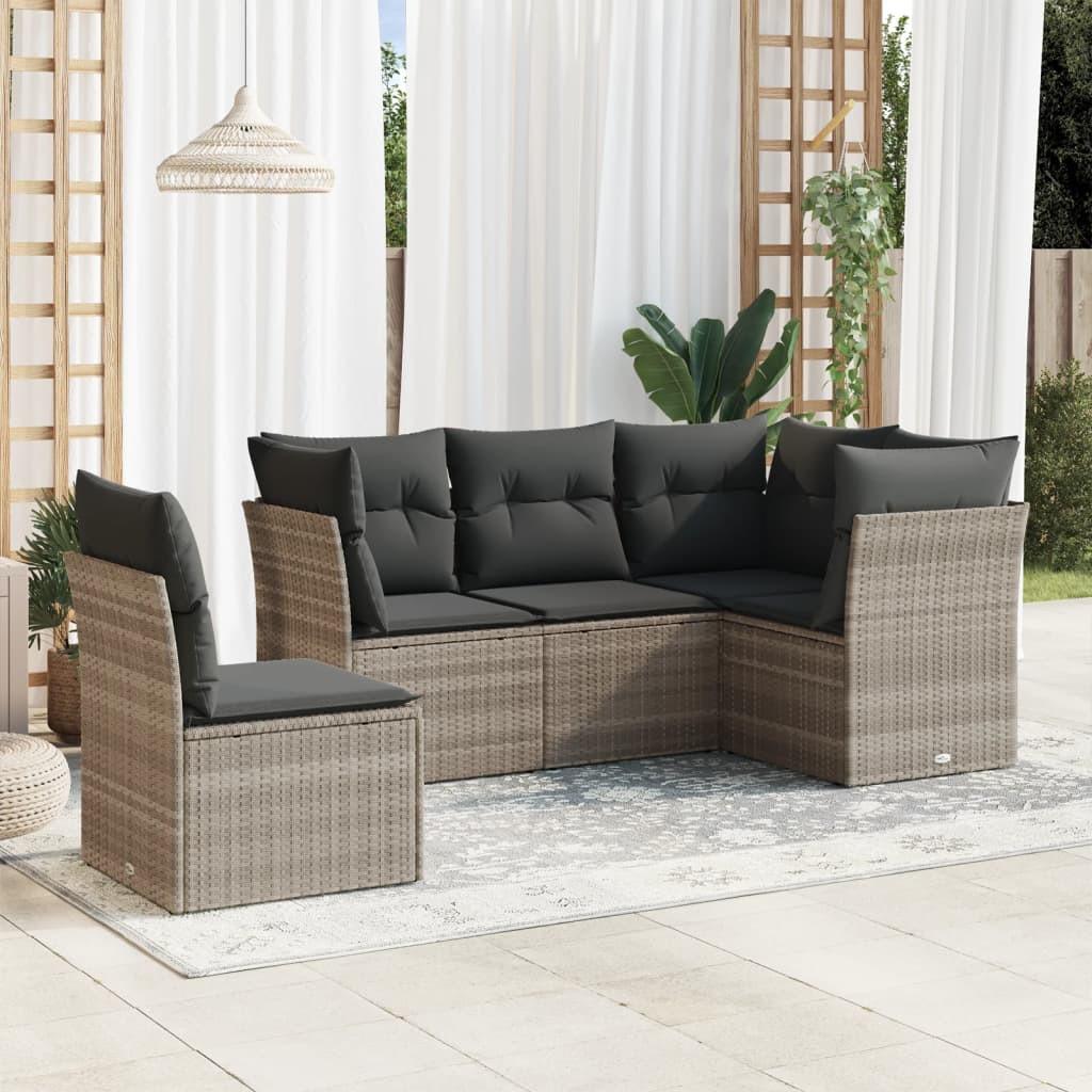 VidaXL set divano da giardino Polirattan  