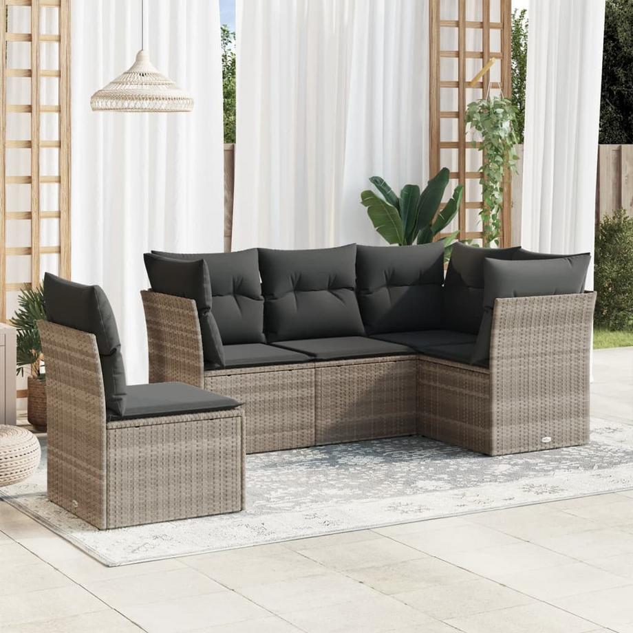 VidaXL set divano da giardino Polirattan  