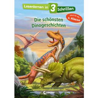 Lesenlernen in 3 Schritten - Die schönsten Dinogeschichten Loewe Erstlesebücher (Hrsg.) Copertina rigida 