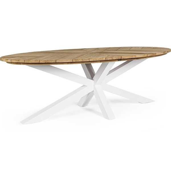 mutoni Table de jardin Palmdale ovale 240x110 blanc  