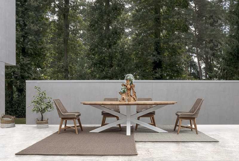 mutoni Tavolo da giardino Palmdale ovale 240x110 bianco  