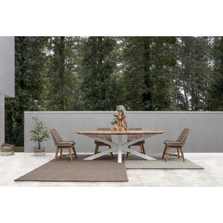 mutoni Table de jardin Palmdale ovale 240x110 blanc  