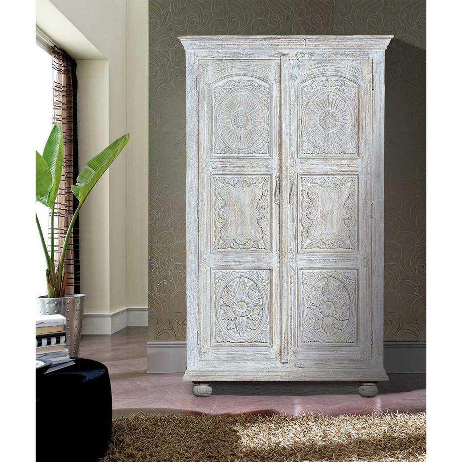 mutoni Schrank Cottage Mango vintage weiss 114x200  