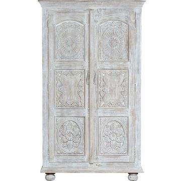 Schrank Cottage Mango vintage weiss 114x200