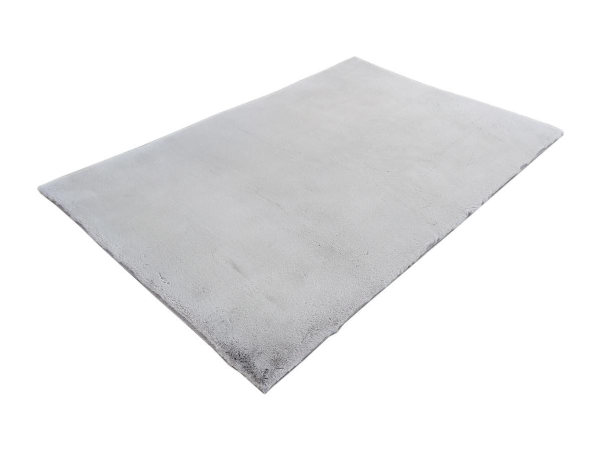 Vente-unique Hochflorteppich in Pelz-Optik - 160 x 230 cm - Grau - BUNNY  