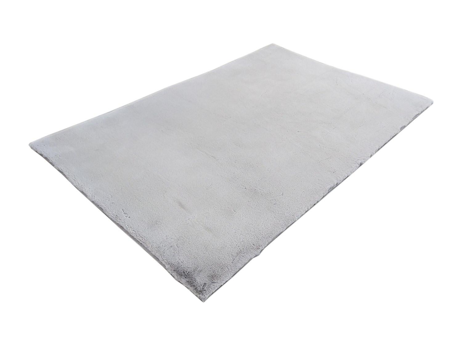 Vente-unique Hochflorteppich in Pelz-Optik - 160 x 230 cm - Grau - BUNNY  