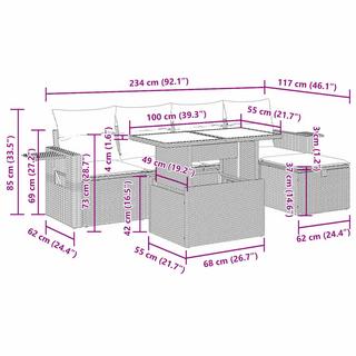 VidaXL set divano da giardino Polirattan  