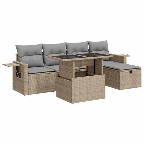 VidaXL set divano da giardino Polirattan  