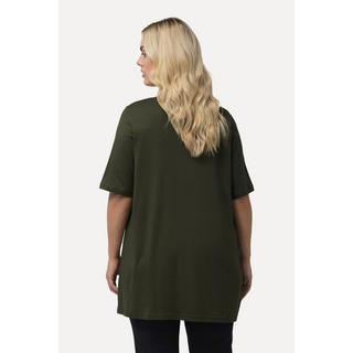 Ulla Popken  T-Shirt, Zierfalten, A-Linie, Rundhals, Halbarm, Modal 