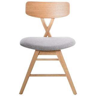 Beliani Esszimmerstuhl 2er Set aus Gummibaumholz Retro LELAND  