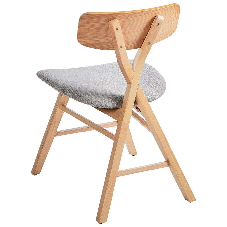 Beliani Esszimmerstuhl 2er Set aus Gummibaumholz Retro LELAND  